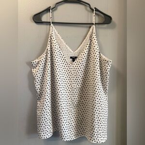 Express Slinky White with Black Polka Dot Camisole